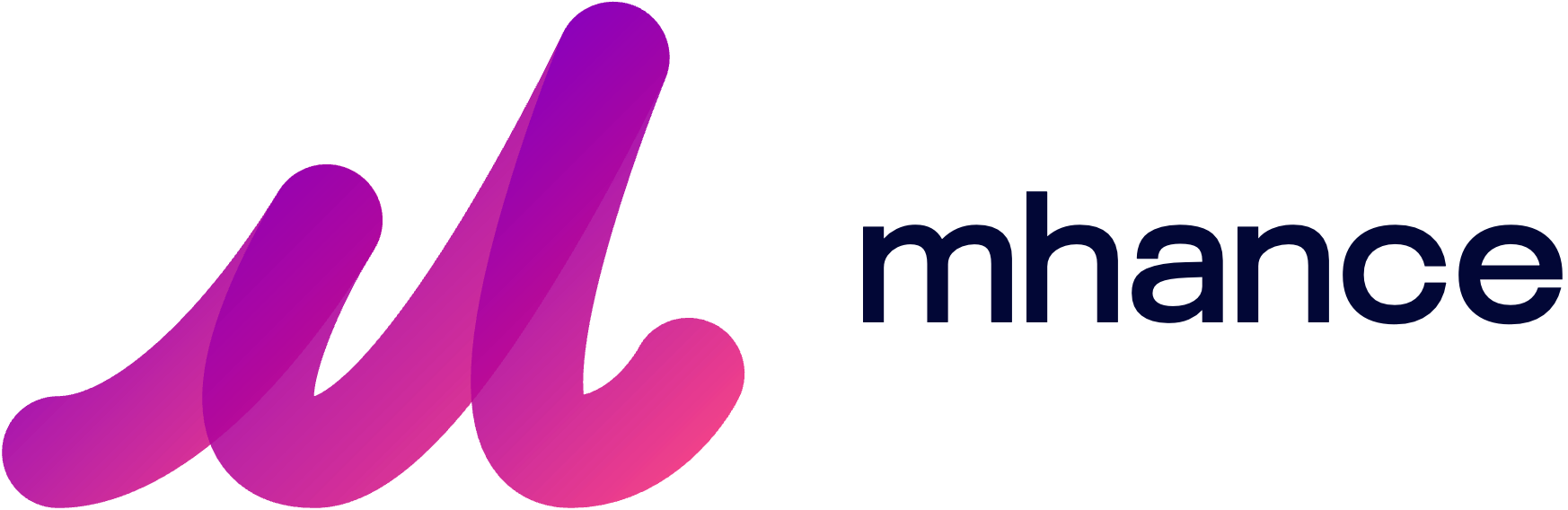 mhance logo in blue, purple and black